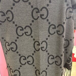 Gucci Charcoal and Black Monogram Scarf